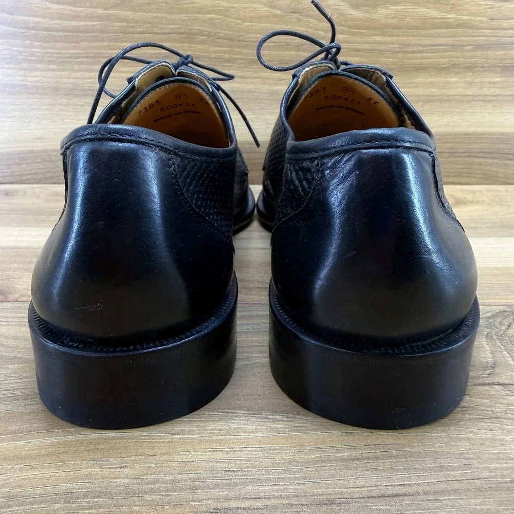 ET Wright Masters Collection Woven Oxford Mens 8.5 EE Black Leather Perf Modern